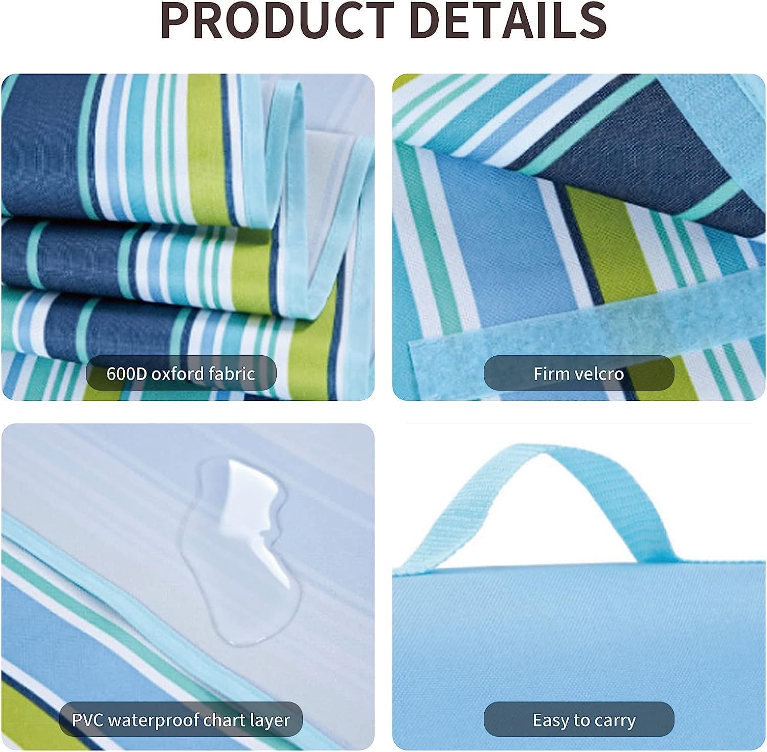 Oxsam Picnic Blanket Waterproof Beach Rug 200150Cm Large Beach Picnic Mat With Portable Handy Tote For Travel Sports Home Yoga P